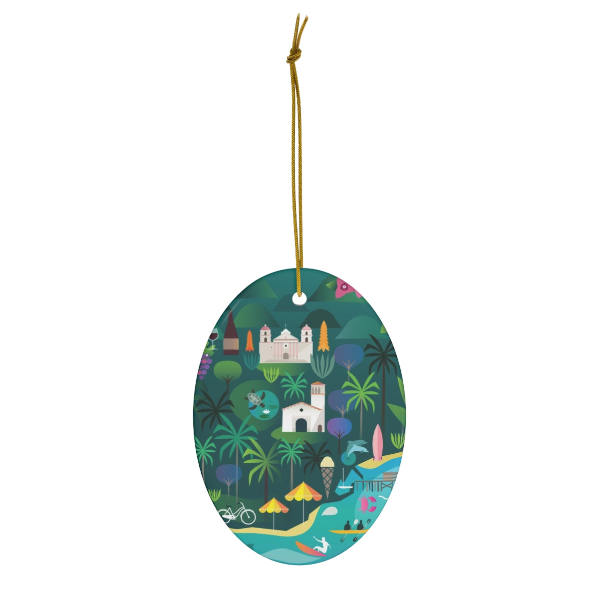 Santa Barbara Ceramic Ornament