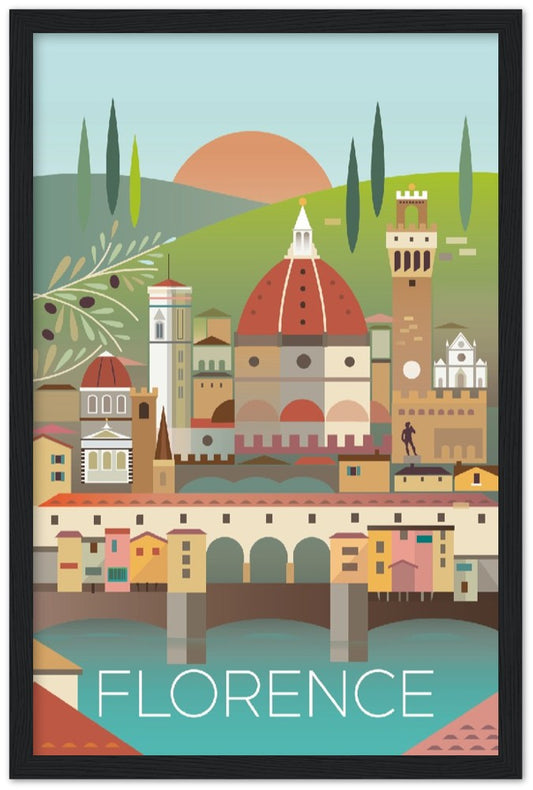 Poster aus Premium-Mattpapier „Florence“ mit Holzrahmen