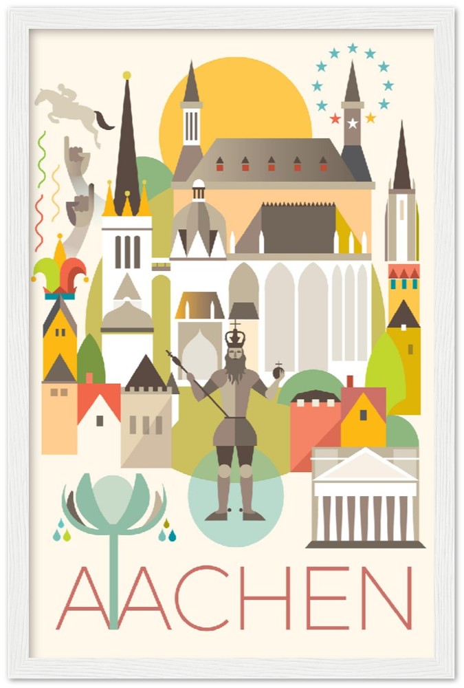 Aachen Premium Matte Paper Wooden Framed Poster