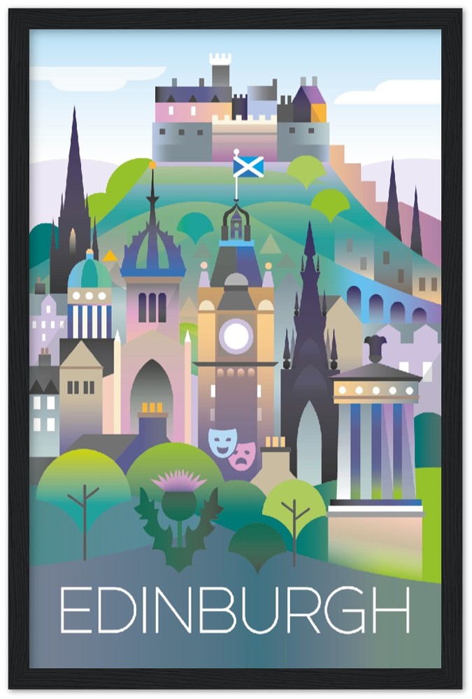 Edinburgh Premium Matte Paper Wooden Framed Poster