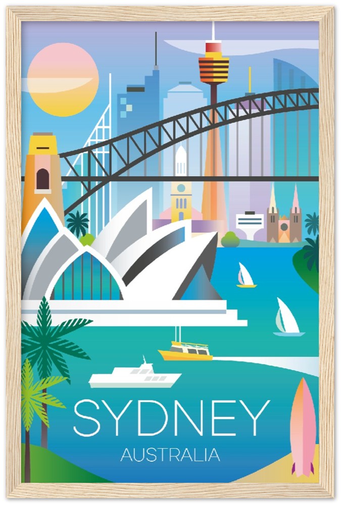 Sydney Premium Matte Paper Wooden Framed Poster