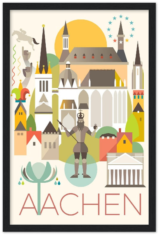Aachen Premium Matte Paper Wooden Framed Poster