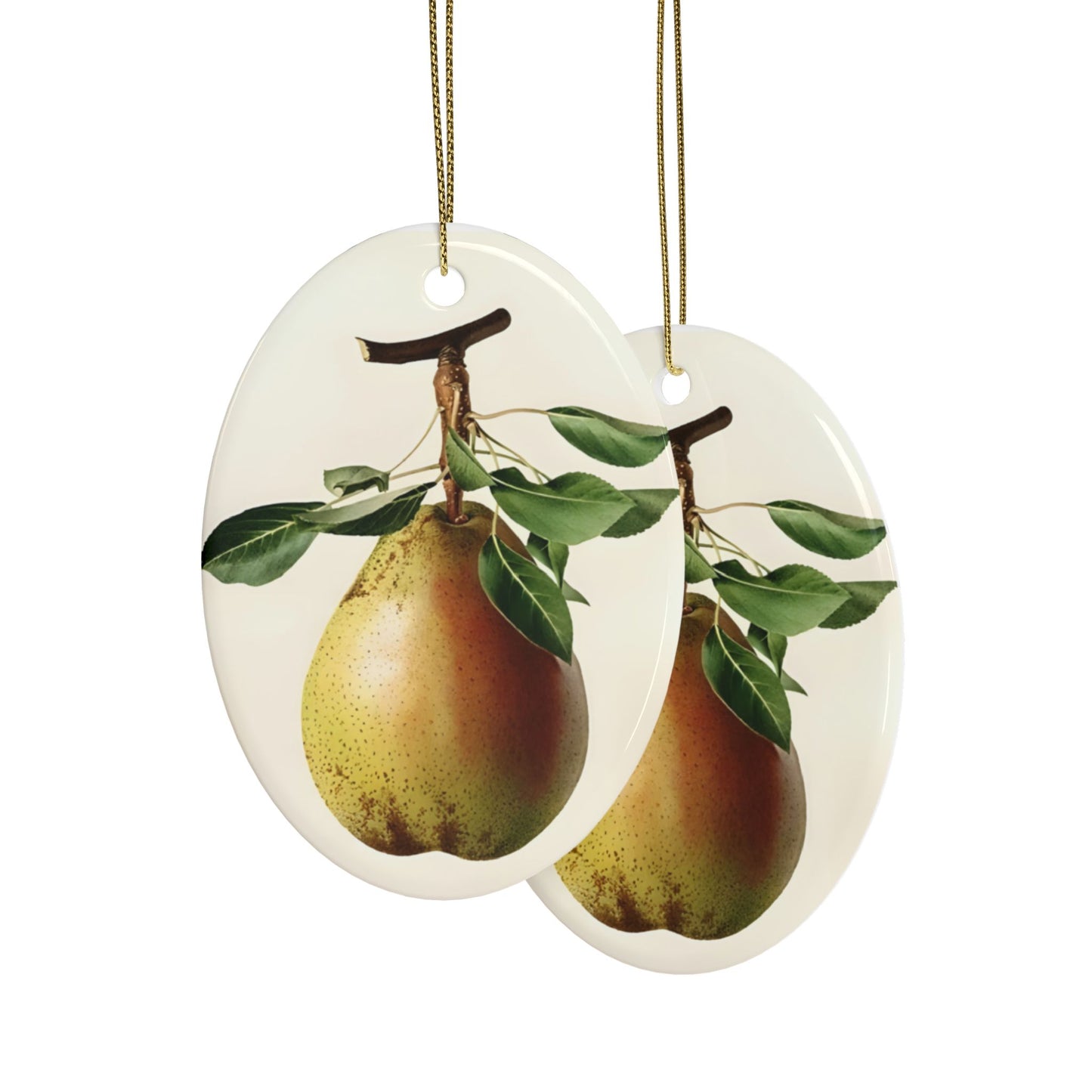 Pear Botanical Ceramic Ornament