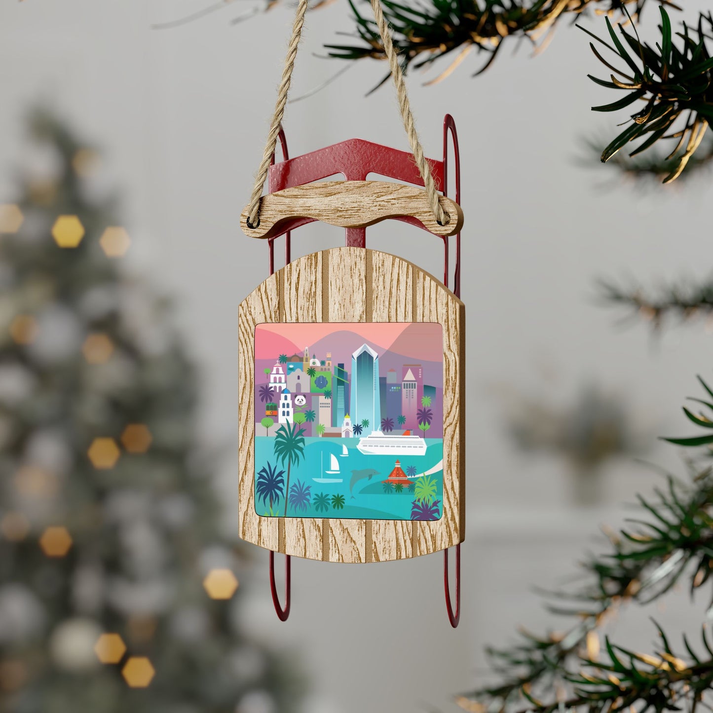 San Diego Sled Ornament