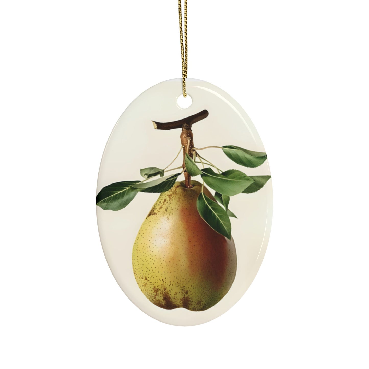 Pear Botanical Ceramic Ornament