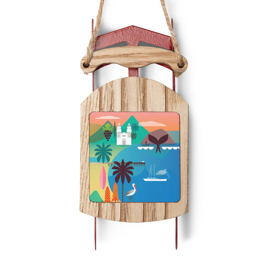 Route 1, California Sled Ornament