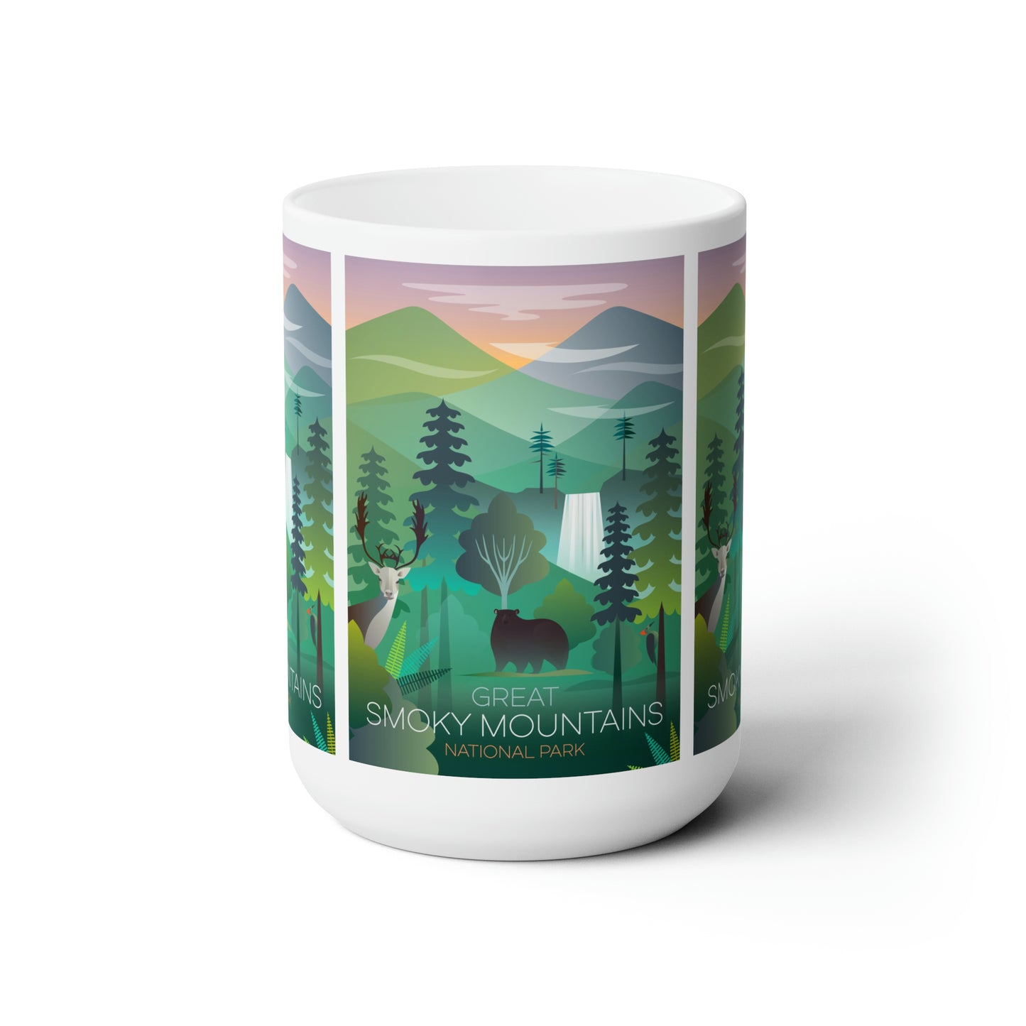 Tasse en céramique du parc national des Great Smoky Mountains 11oz ou 15oz 