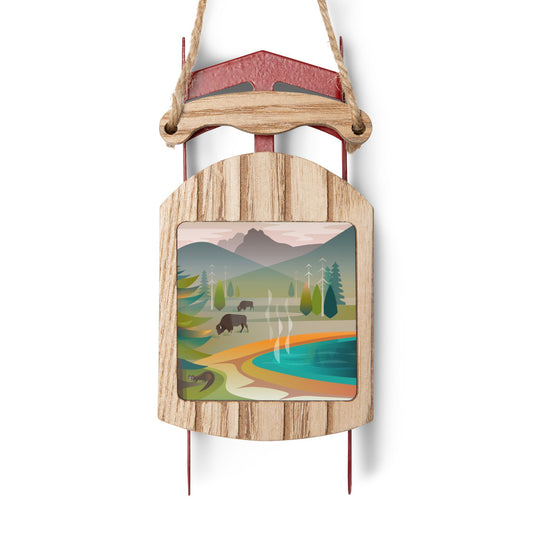 Yellowstone National Park, Grand Prismatic Sled Ornament