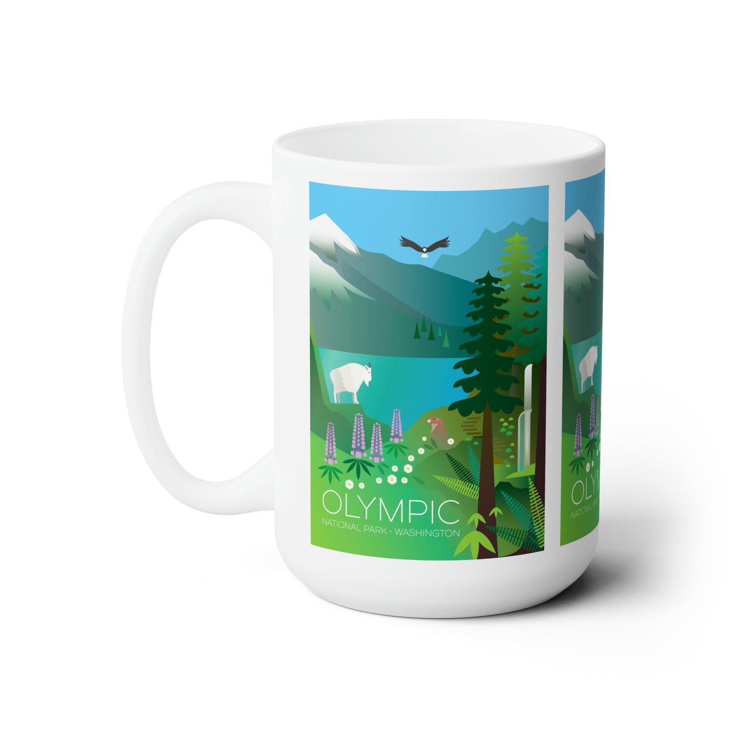 Olympic Nationalpark Keramiktasse 11oz oder 15oz 