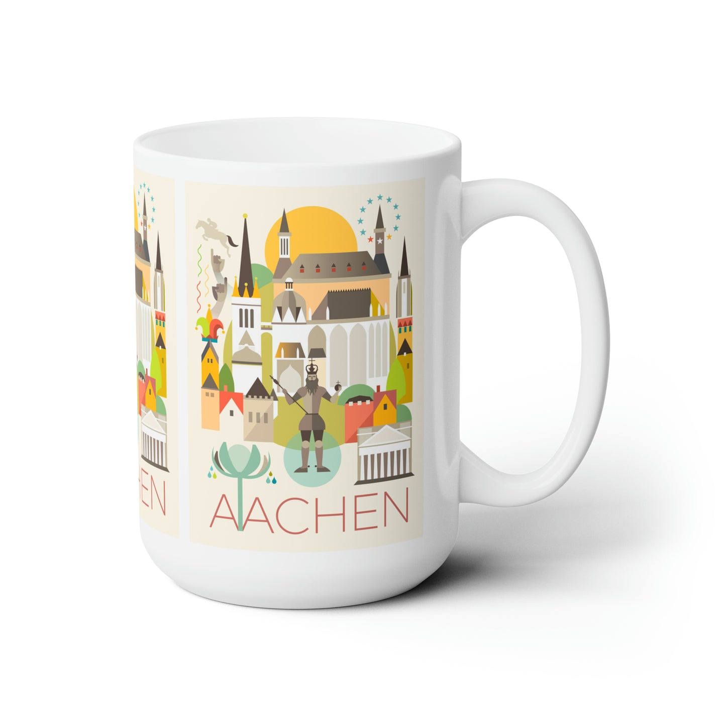 Tasse en céramique Aix-la-Chapelle 11oz ou 15oz 