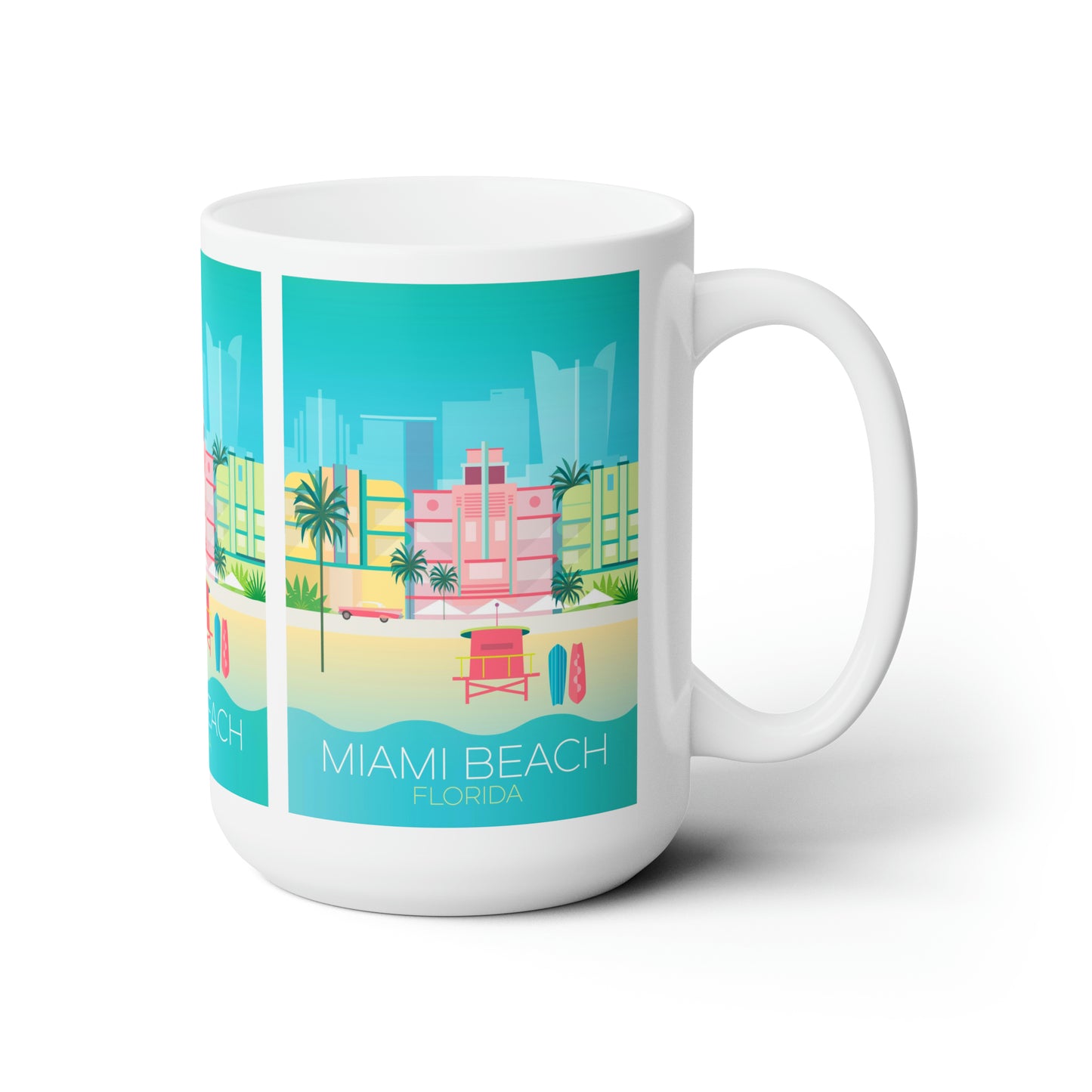 Miami Beach Ceramic Mug 11oz or 15oz