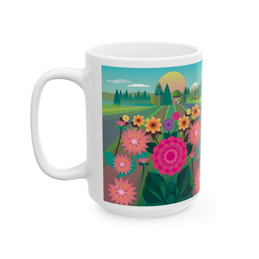 Dahlia Delight Mug, 15oz