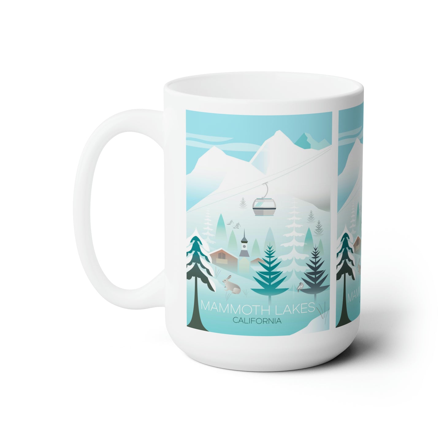 Mammoth Lakes, tasse en céramique d’hiver 11oz ou 15oz 