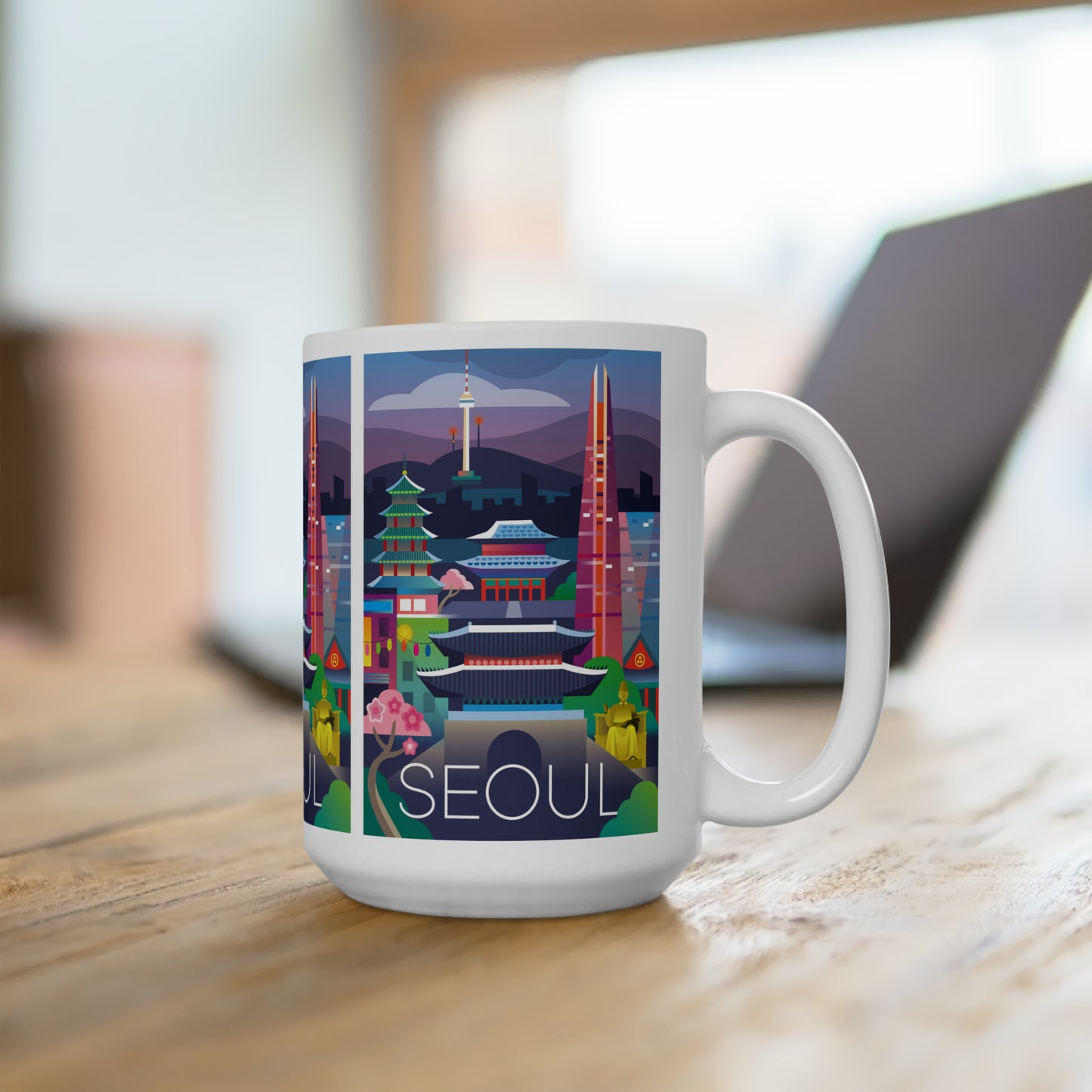 Tasse en céramique de Séoul 11oz ou 15oz 