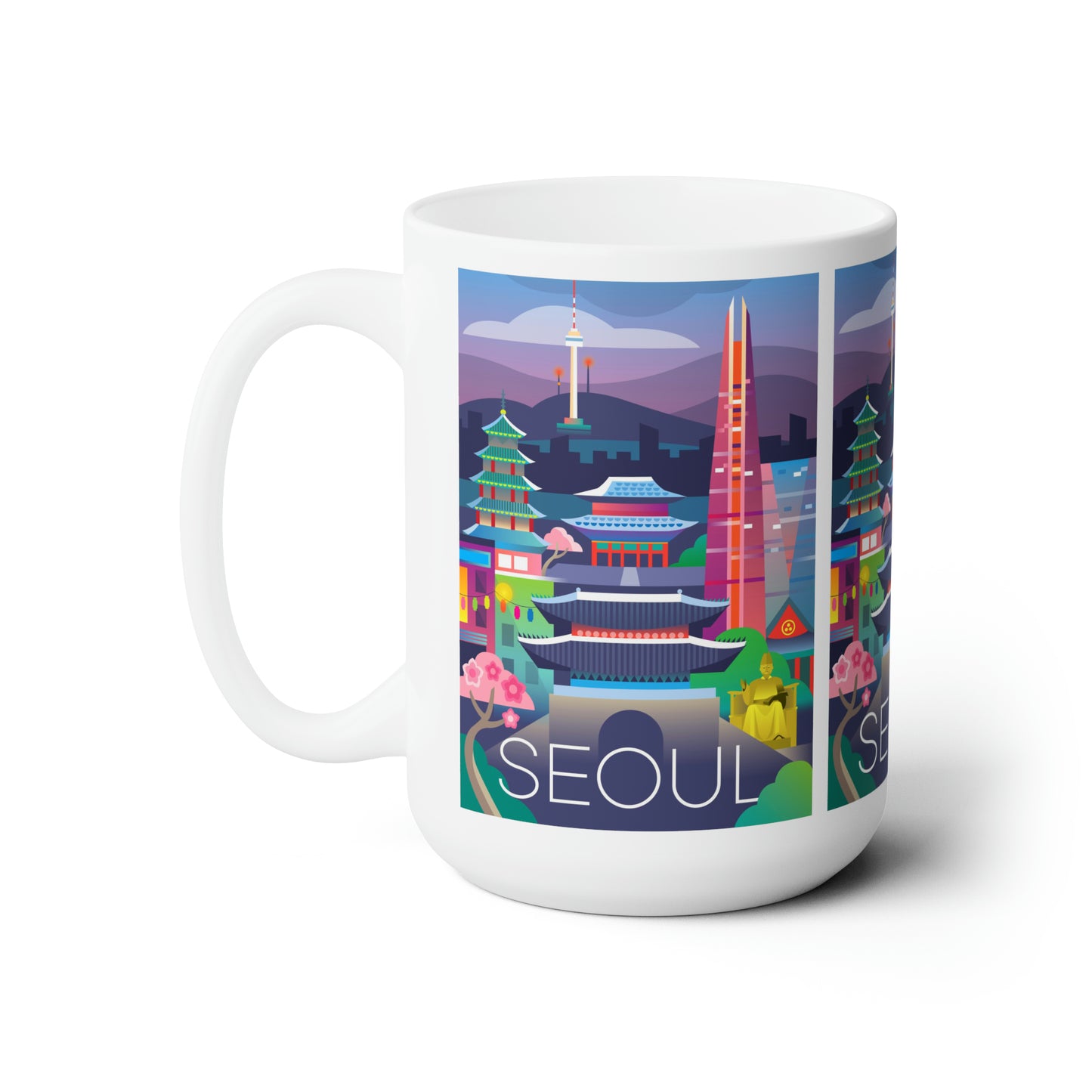 Tasse en céramique de Séoul 11oz ou 15oz 