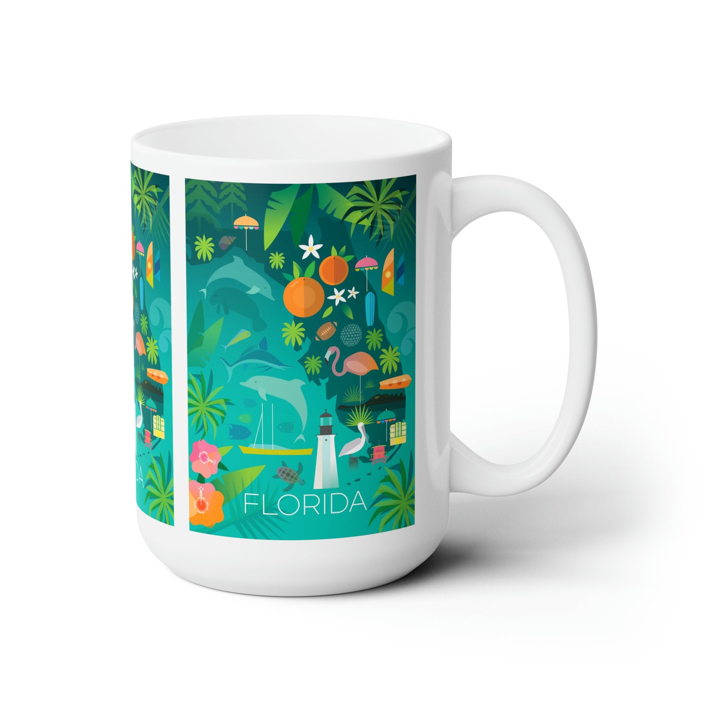 Tasse en céramique de Floride 11oz ou 15oz 