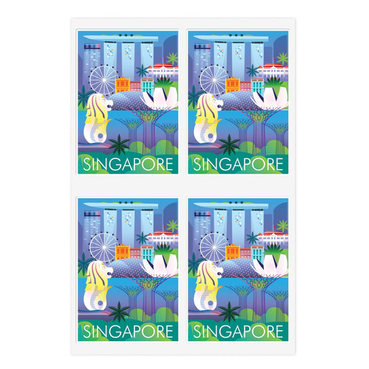 Singapur-Aufkleberblatt