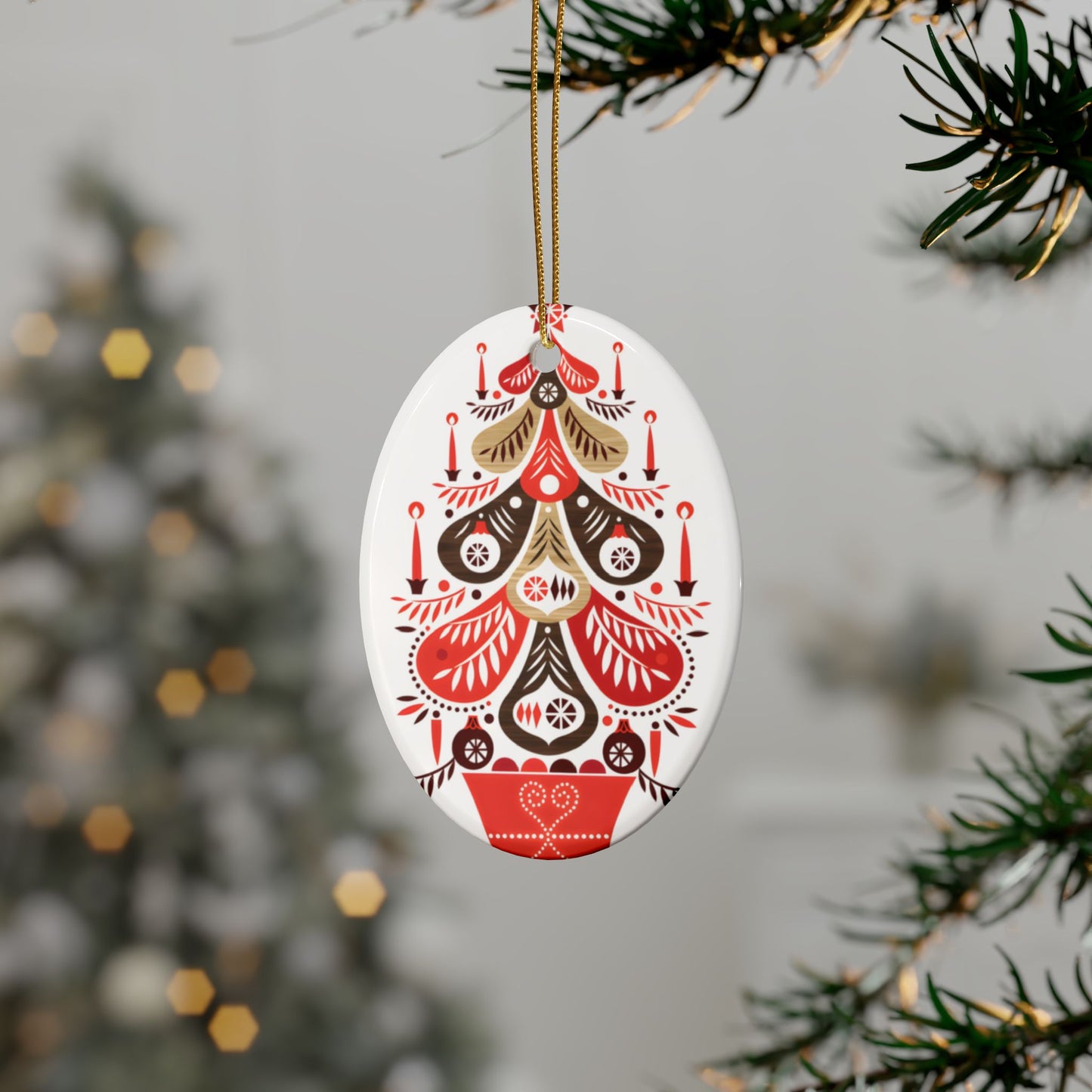 Scandi Tree Ceramic Ornament