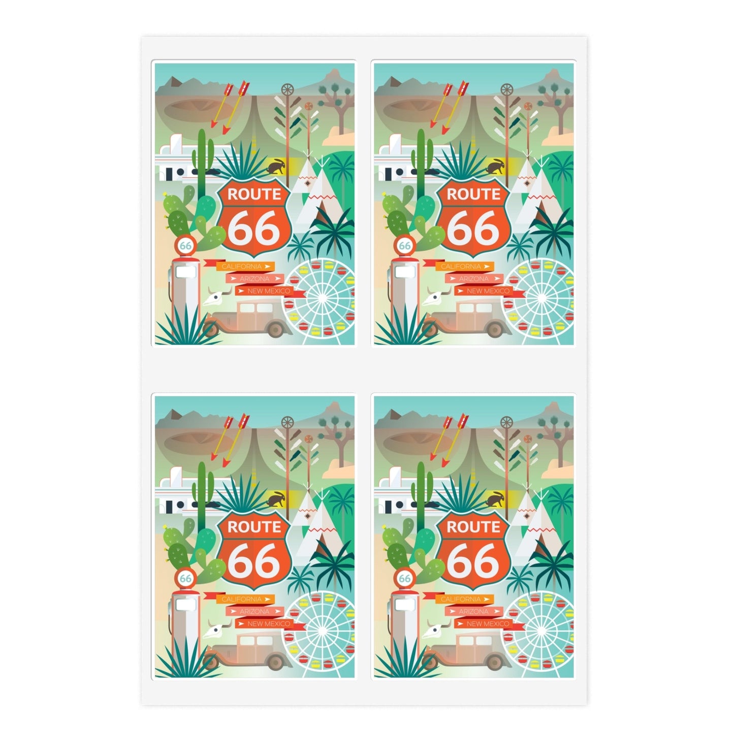 Route 66 Sticker Sheet