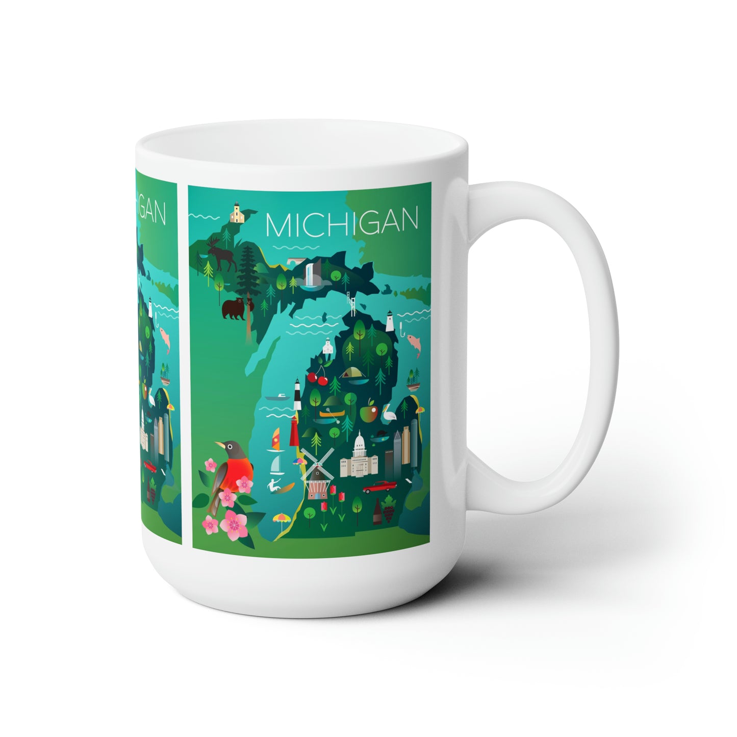 Tasse en céramique Michigan 11oz ou 15oz 