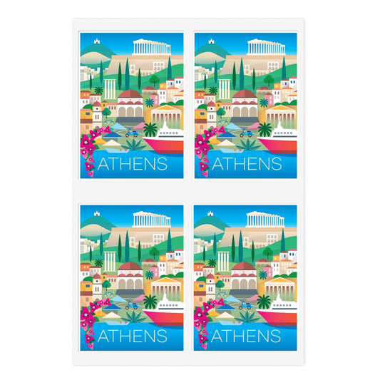 Athen-Aufkleberblatt