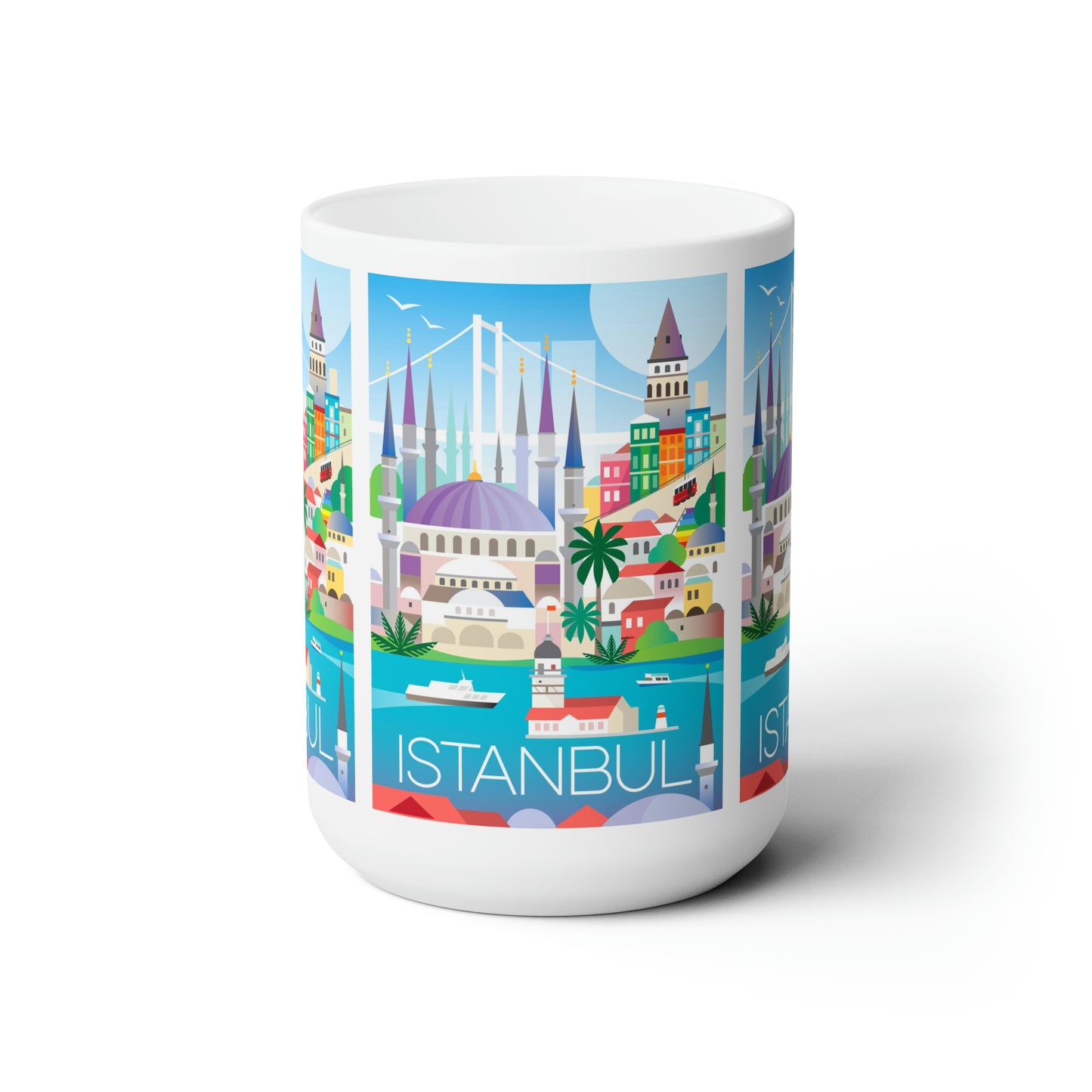 Tasse en céramique d’Istanbul 11oz ou 15oz