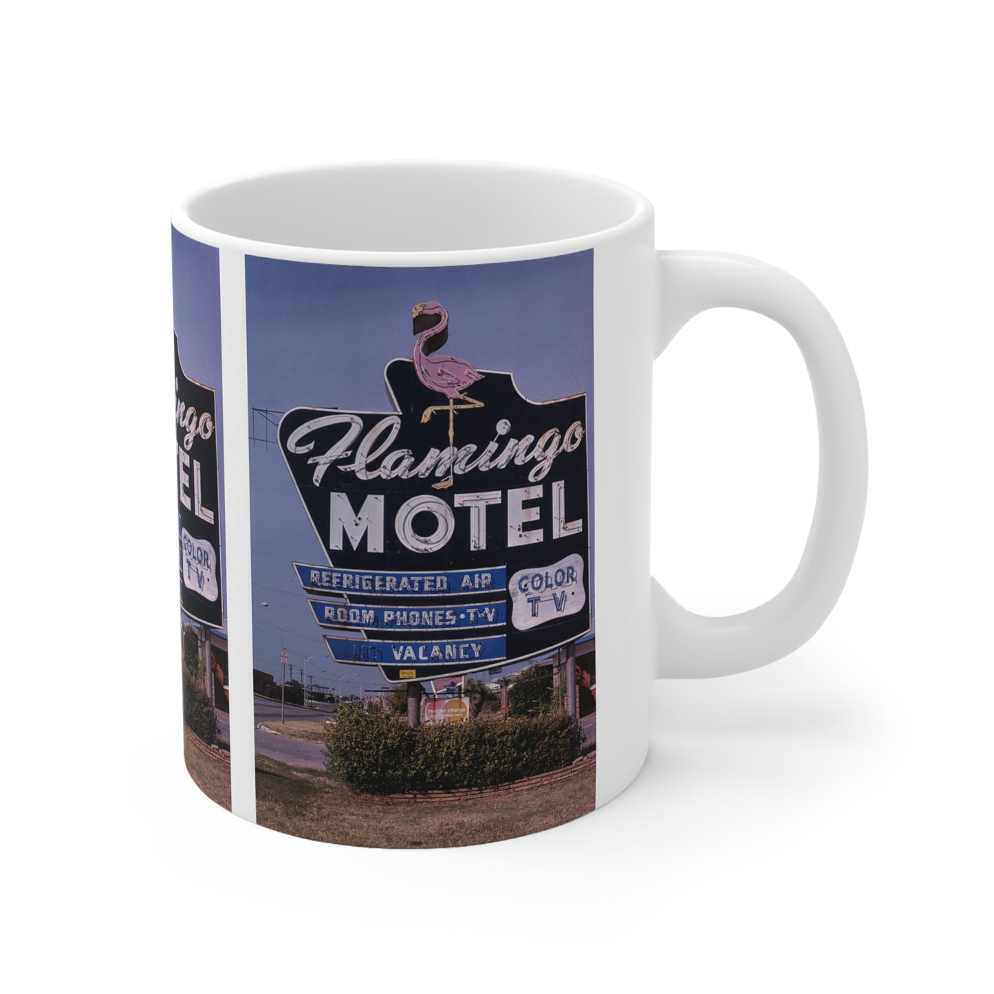 TASSES EN BORD DE ROUTE - Tasse en céramique Flamingo Motel 11oz