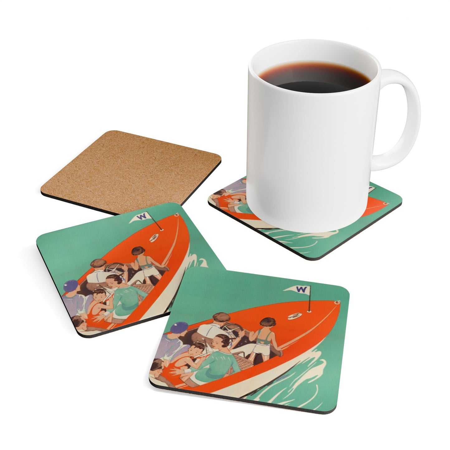 Lake Winnipesaukee Vintage Coaster Set