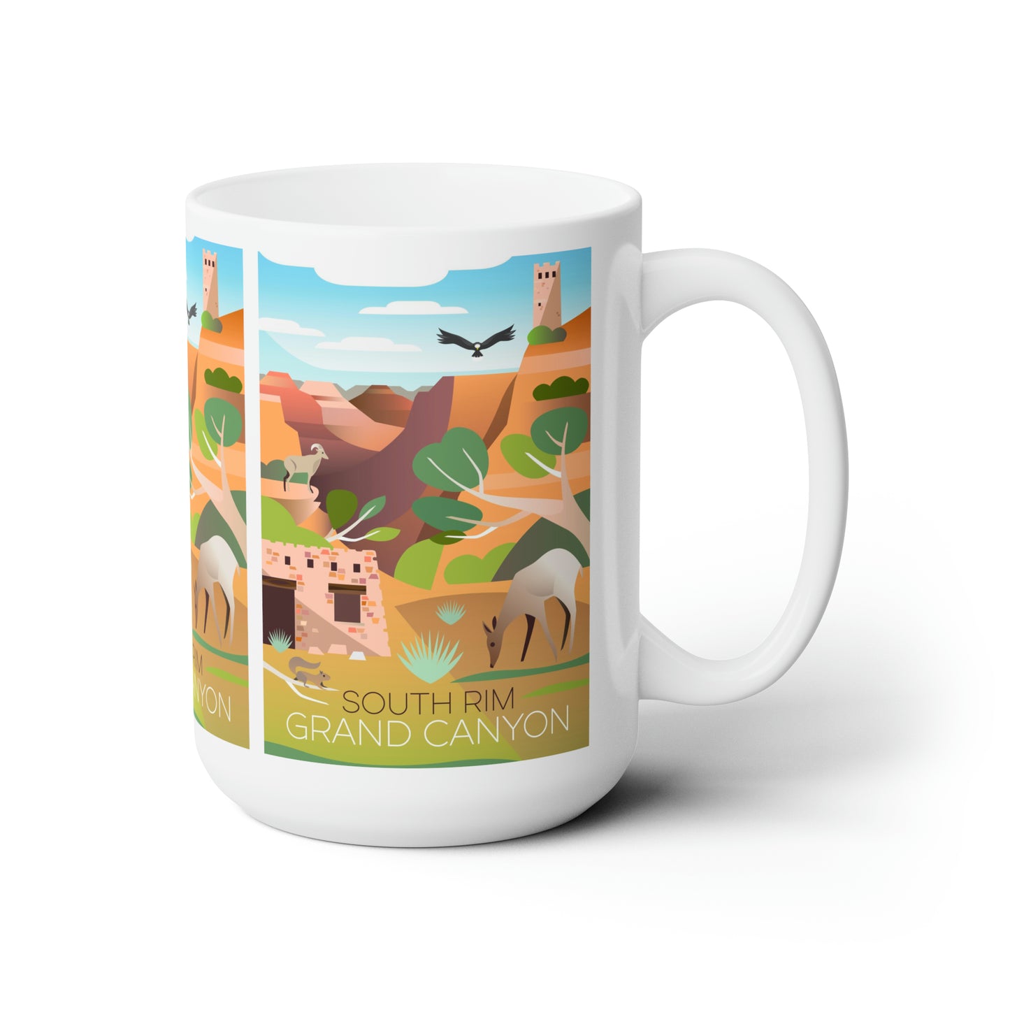 Tasse en céramique South Rim du parc national du Grand Canyon 11oz ou 15oz 