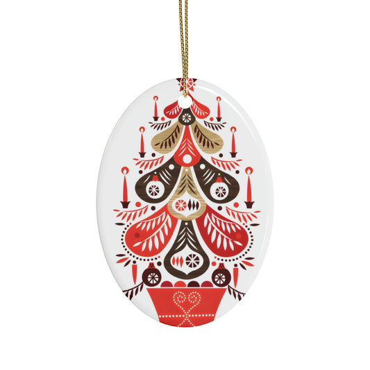 Scandi Tree Ceramic Ornament