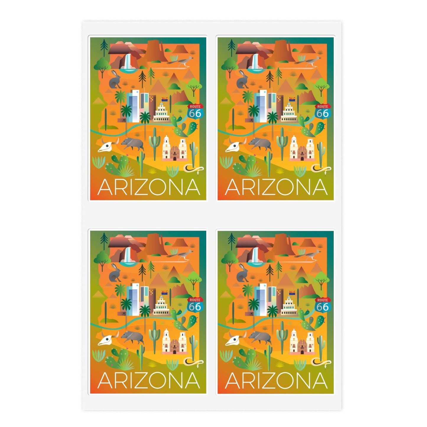 Feuille d’autocollants de l’Arizona