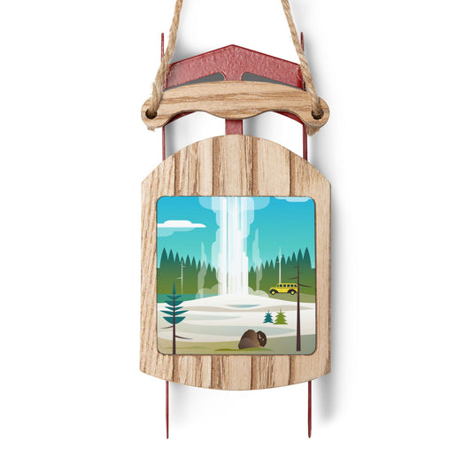 Yellowstone National Park Sled Ornament