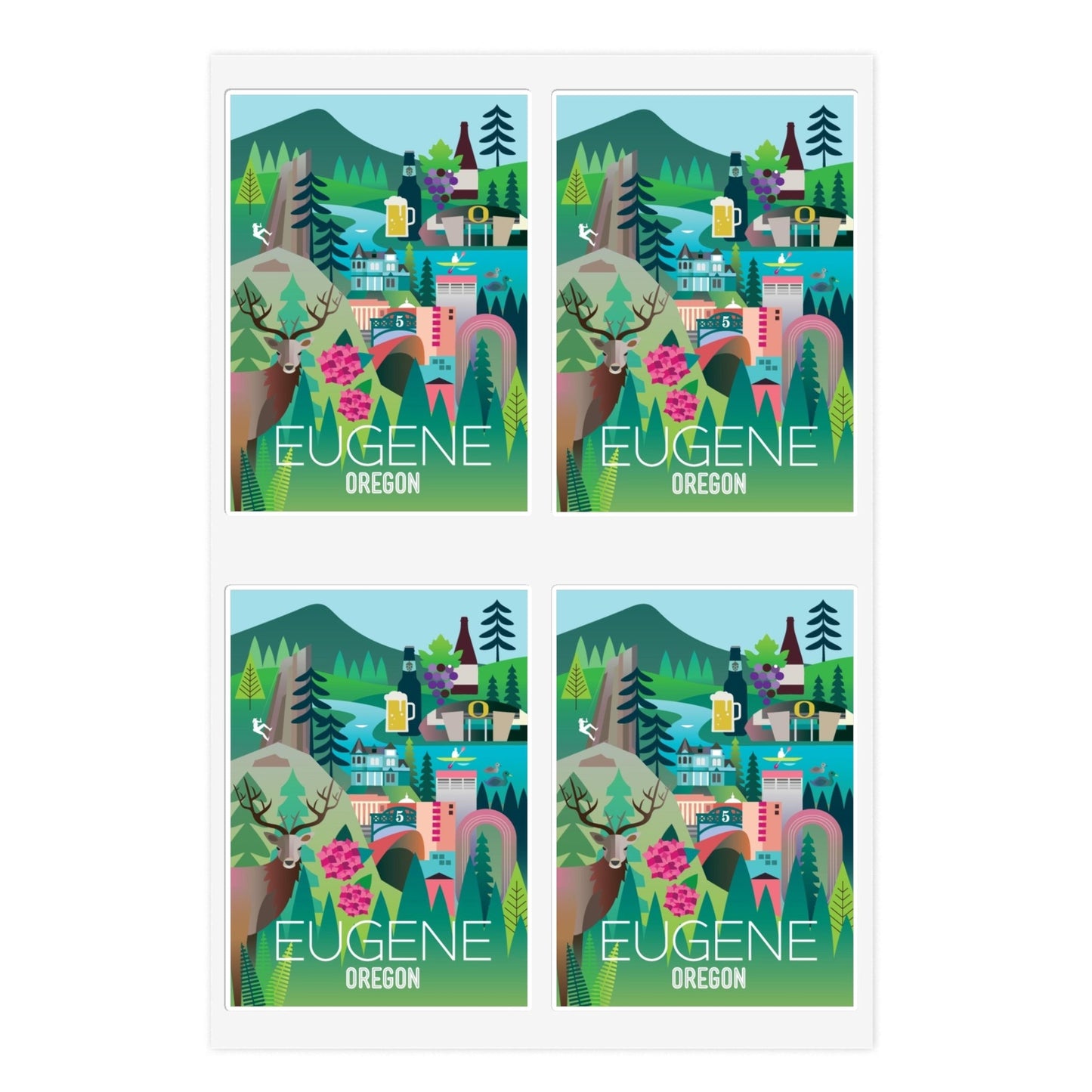 Eugene, Oregon Sticker Sheet