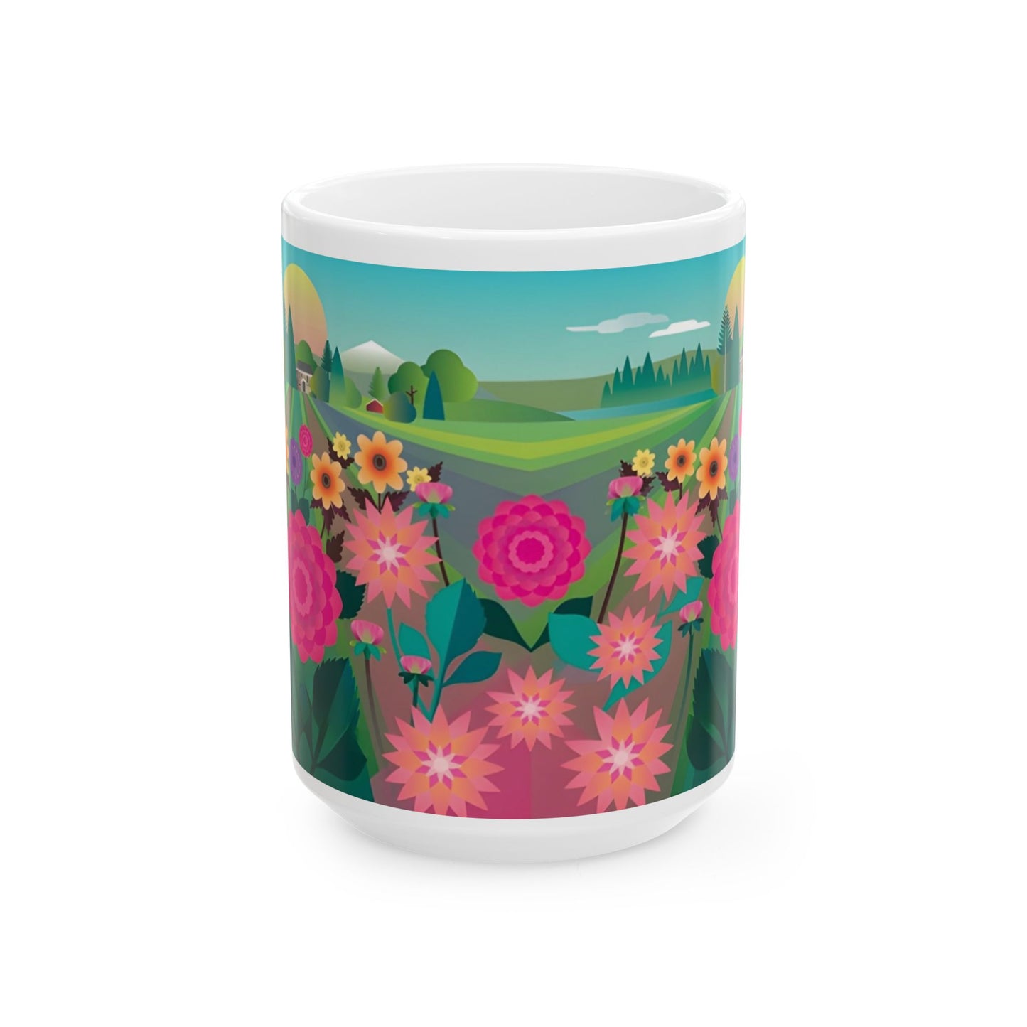 Dahlia Delight Mug, 15oz