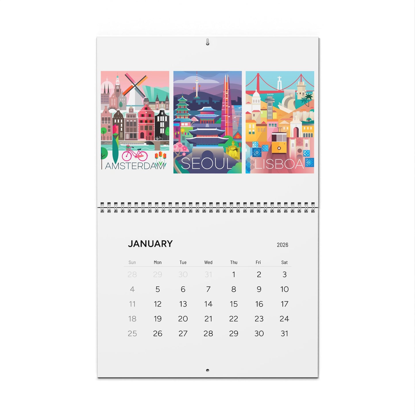 2026 World Cities Wall Calendar