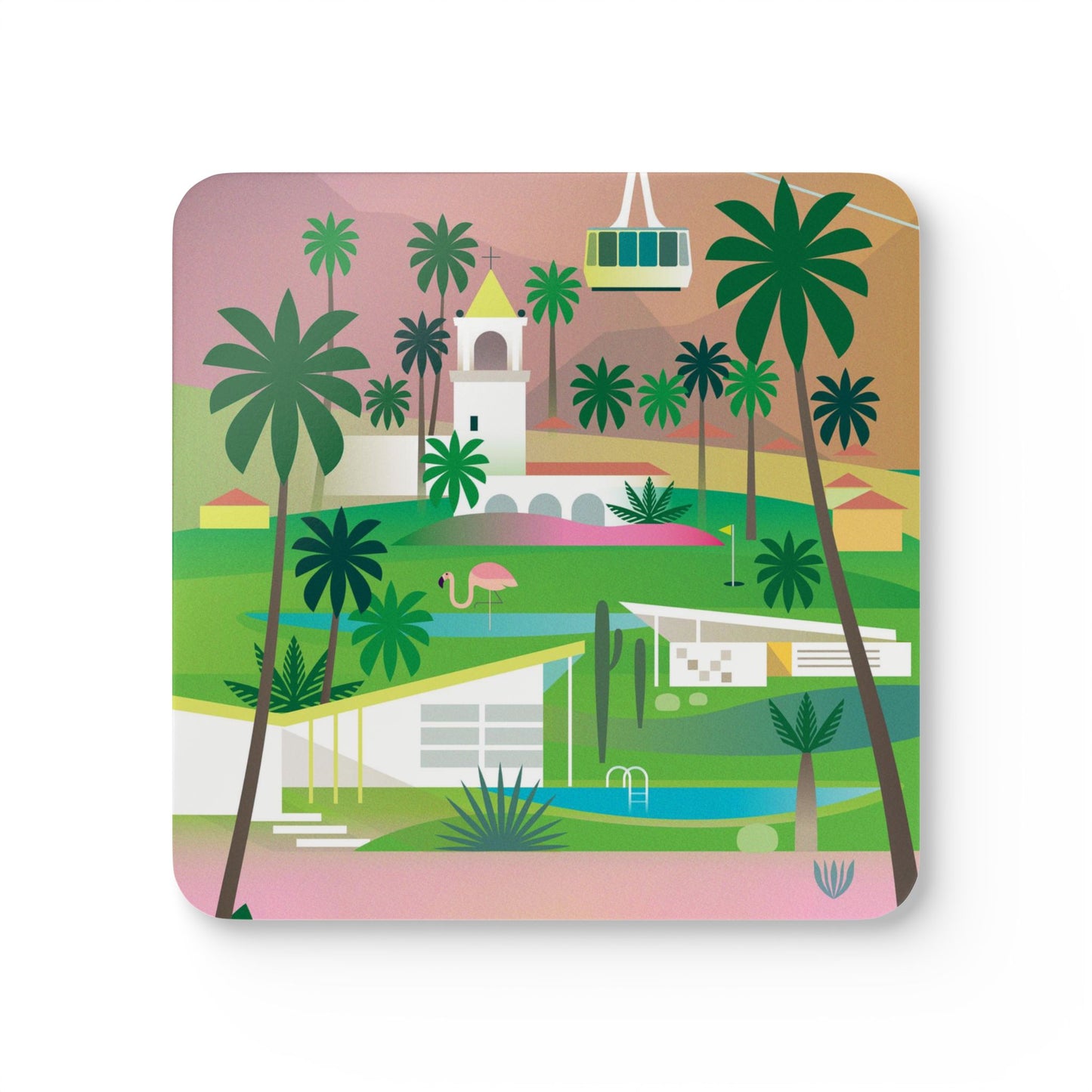 Palm Springs Corkwood Coaster Set