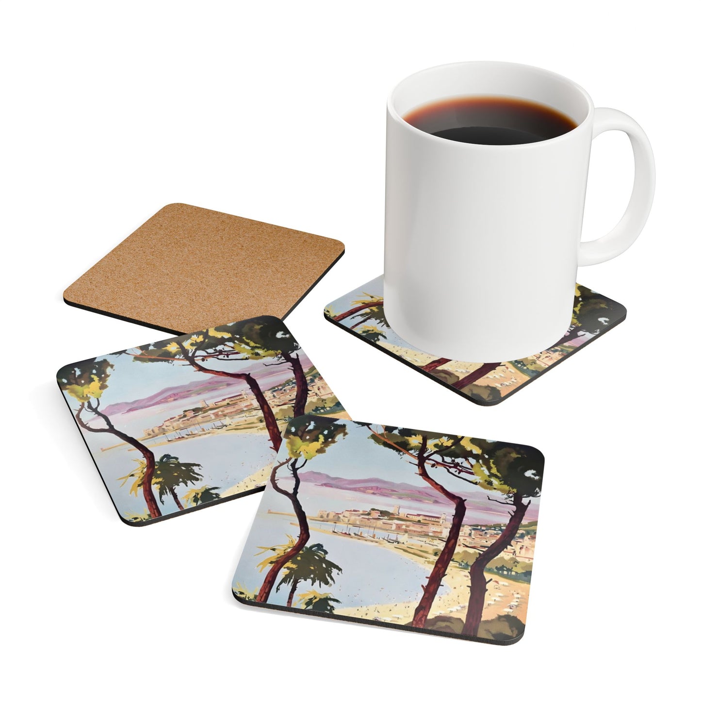 Cannes Corkwood Coaster Set