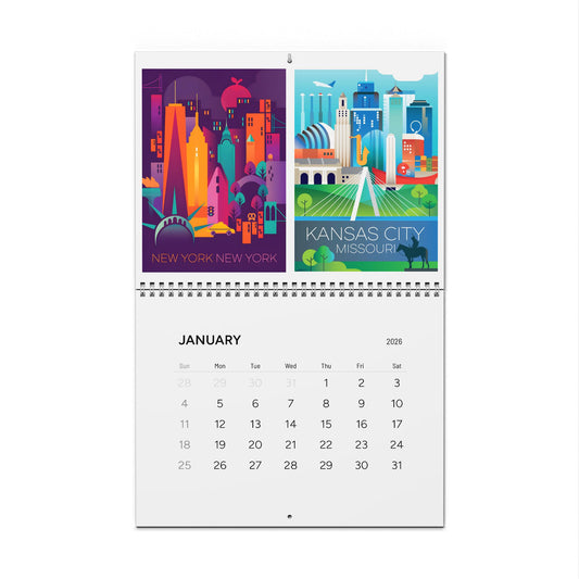 2026  USA City Prints Wall Calendar