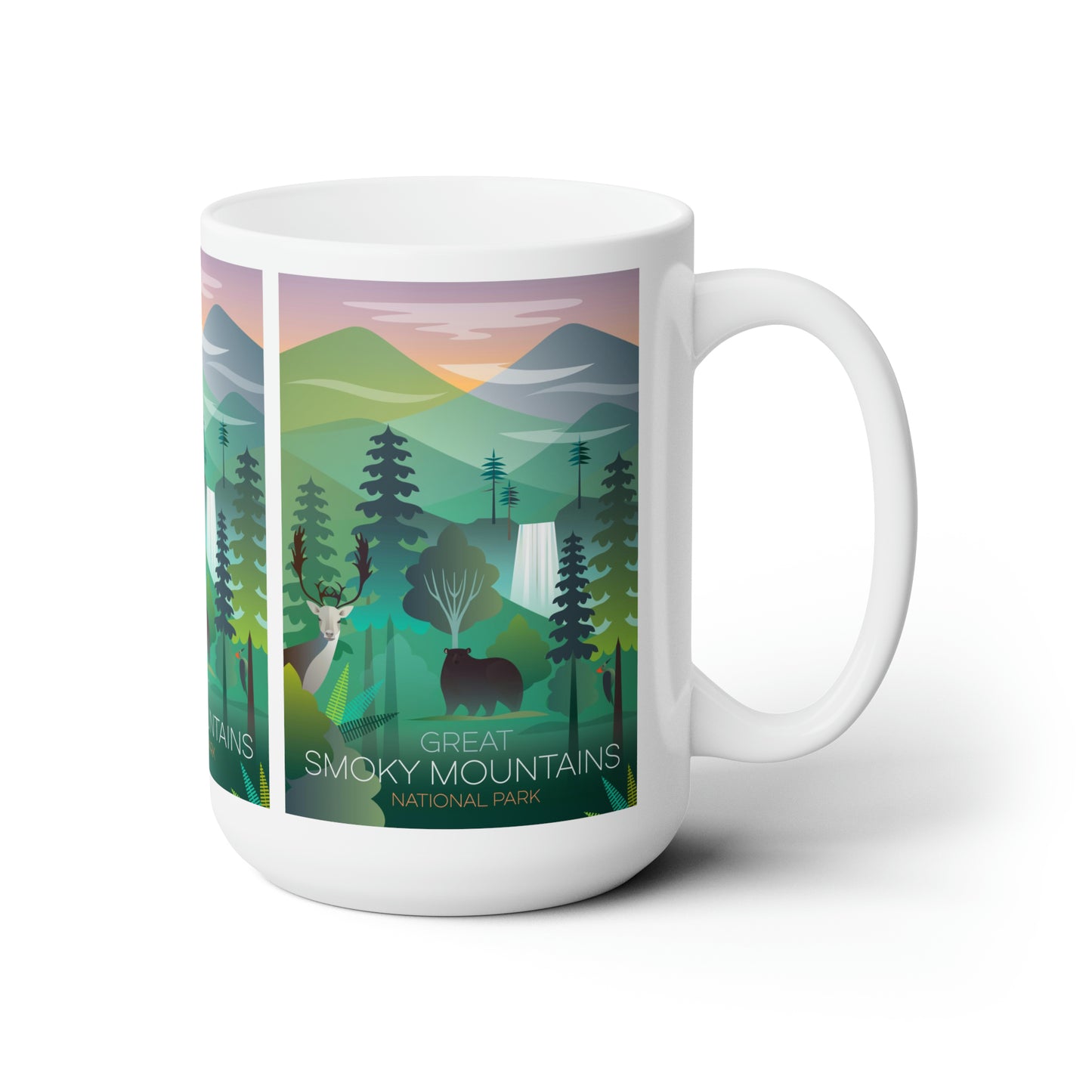 Tasse en céramique du parc national des Great Smoky Mountains 11oz ou 15oz 