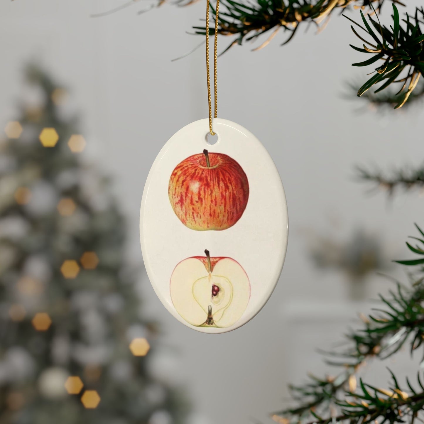 Apple Botanical Ceramic Ornament