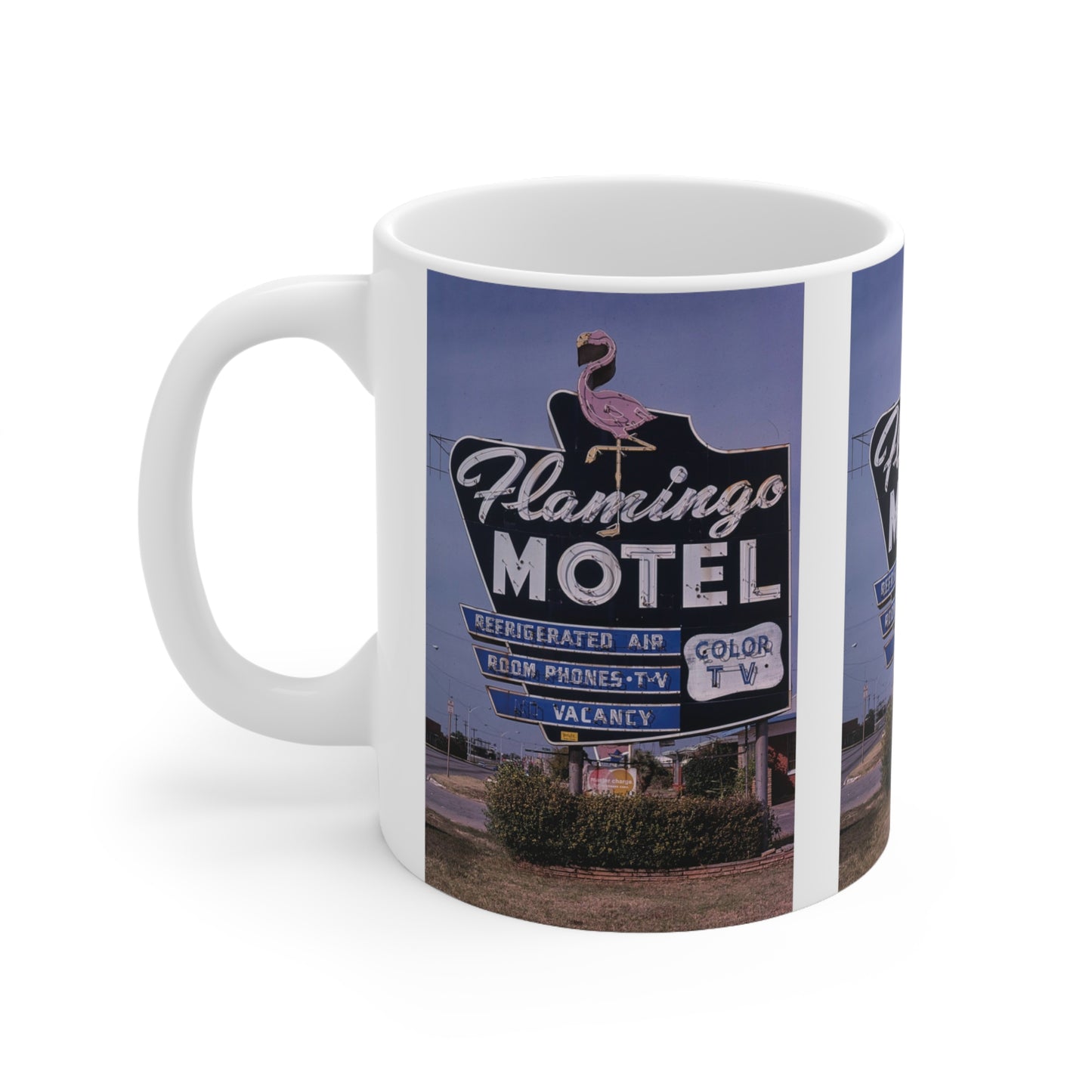 TASSES EN BORD DE ROUTE - Tasse en céramique Flamingo Motel 11oz