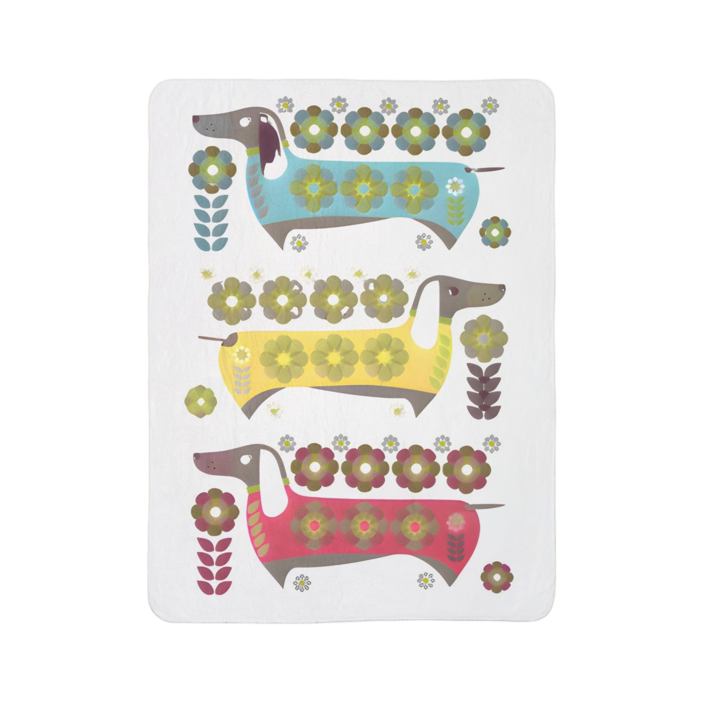 Dachshunds for Days Cozy Fleece Sherpa Blanket