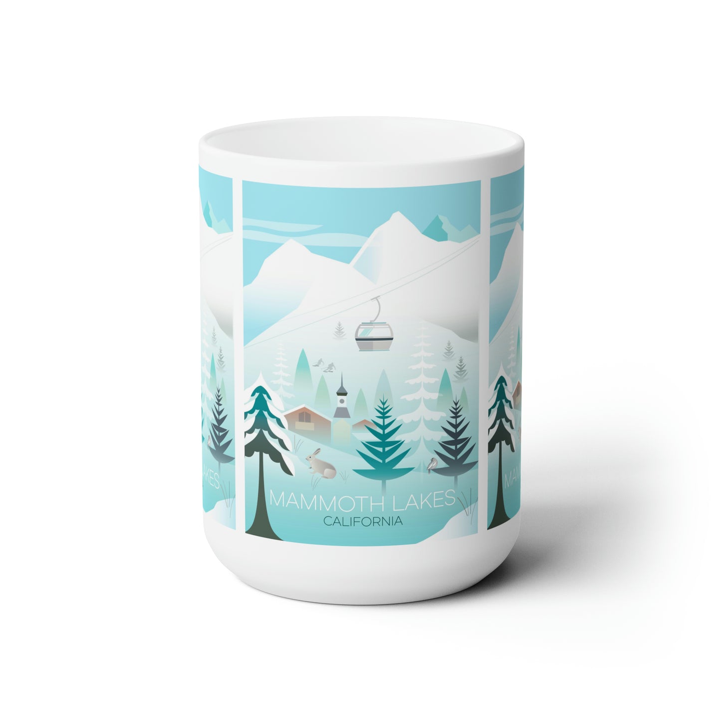 Mammoth Lakes, tasse en céramique d’hiver 11oz ou 15oz 