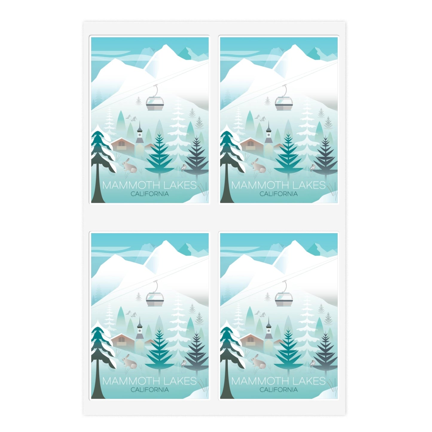 Mammoth Lakes Winter Stickerbogen