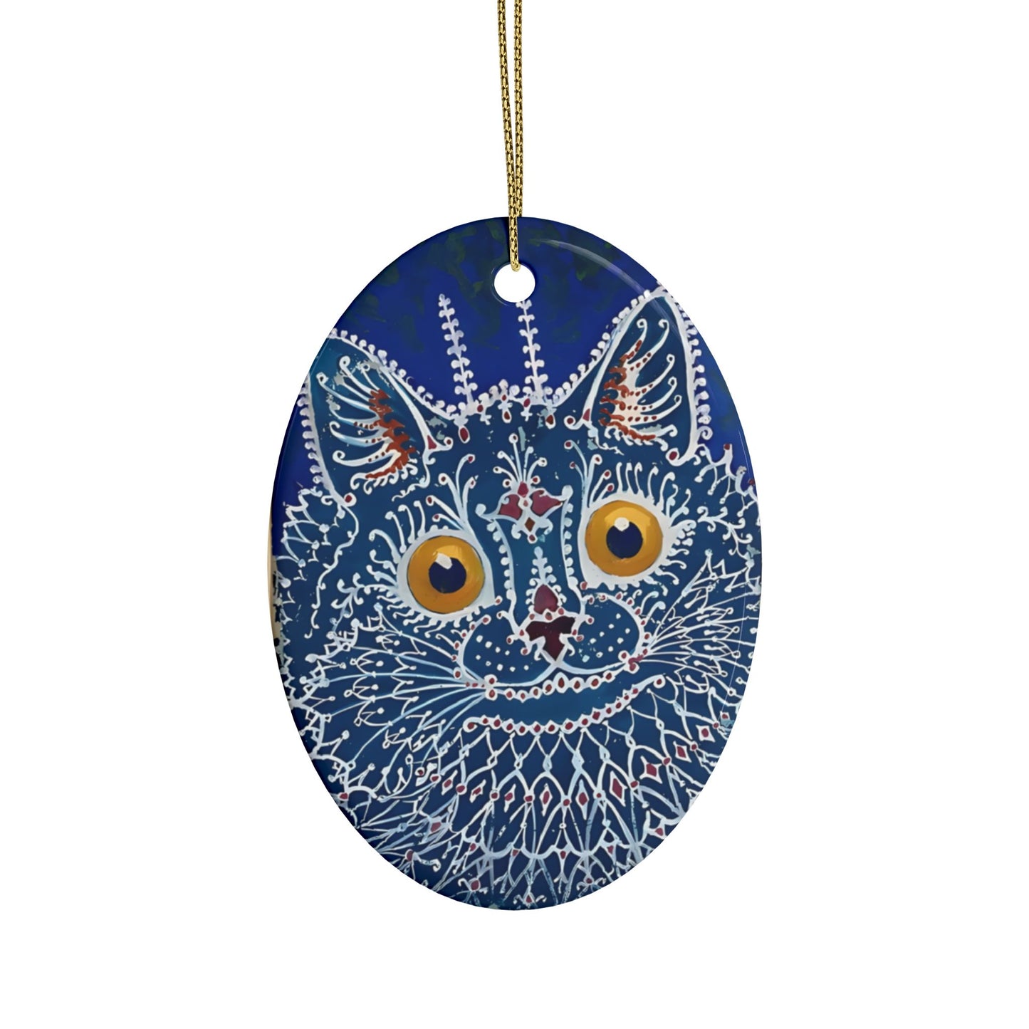 Blue Cat Ceramic Ornament