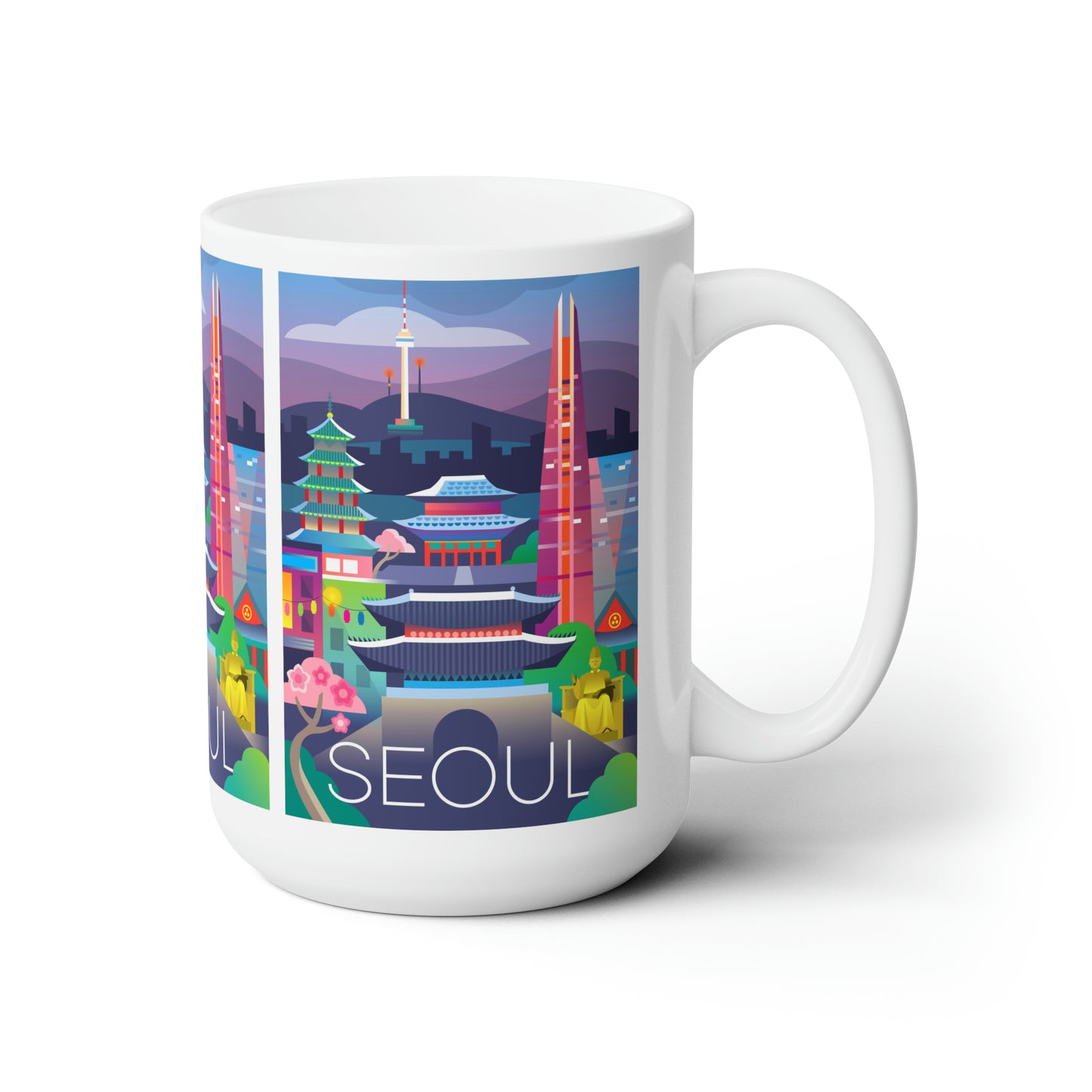 Tasse en céramique de Séoul 11oz ou 15oz 