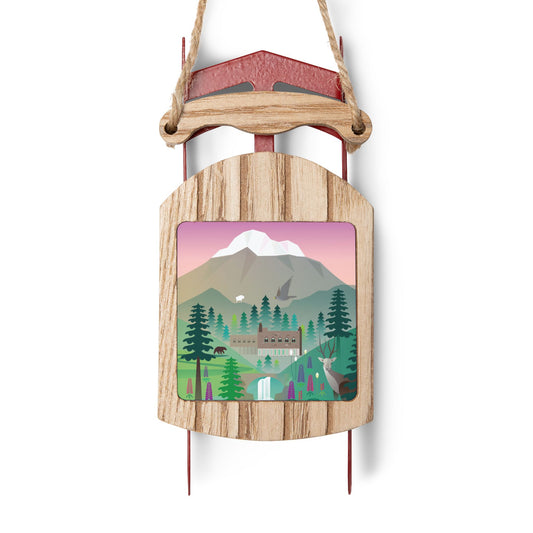 Mount Rainier Sled Ornament