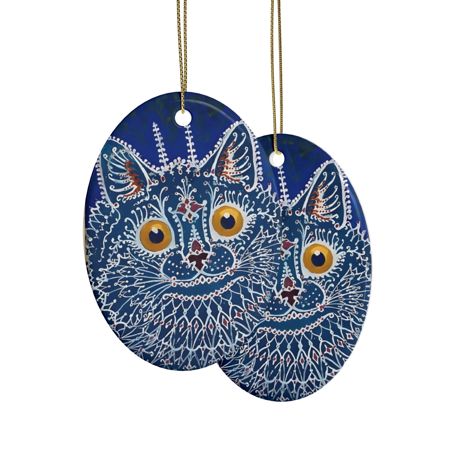 Blue Cat Ceramic Ornament