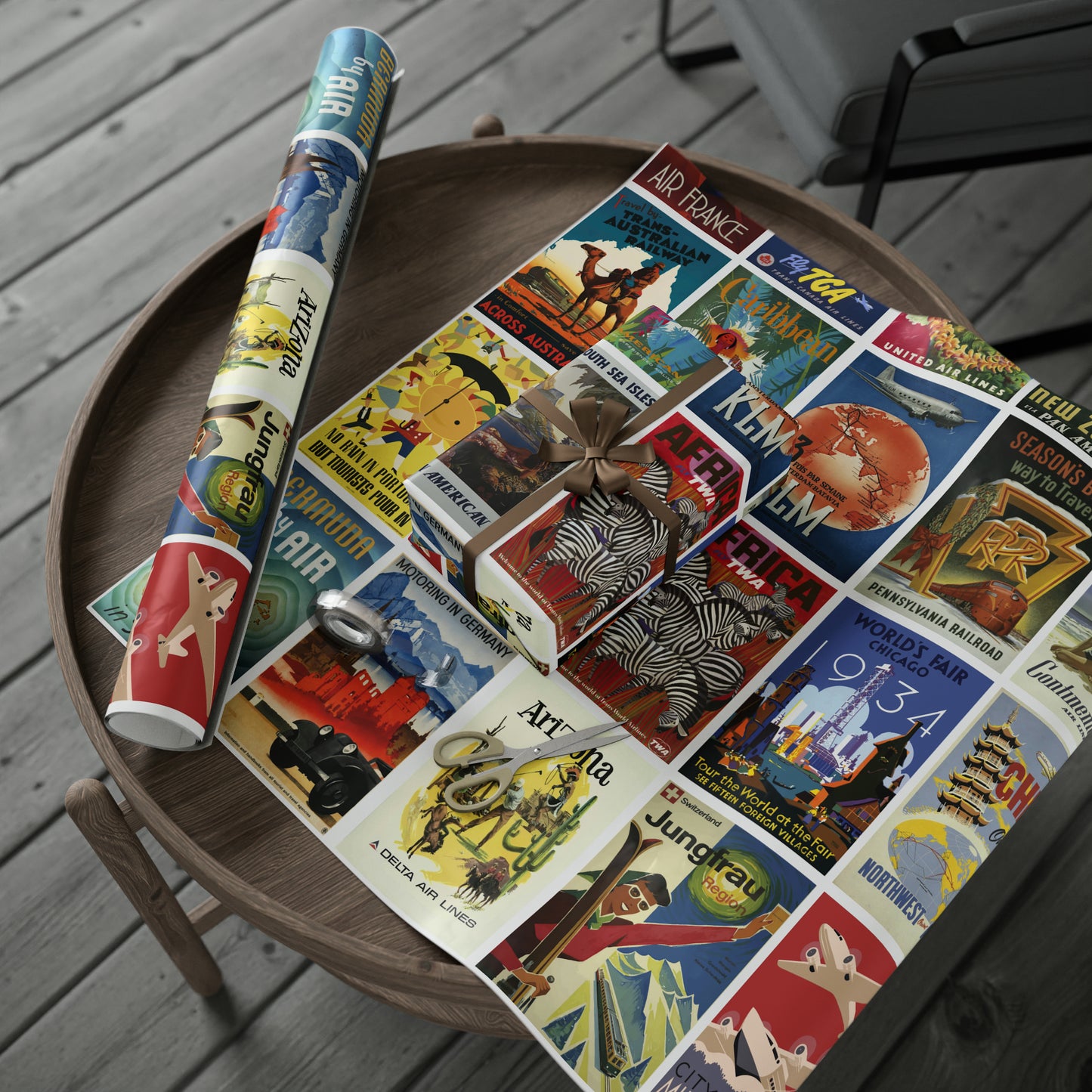 World Wrapping Paper - Vintage Travel Posters - 1