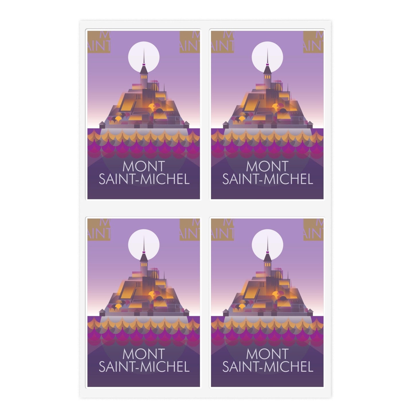 Feuille d'autocollants du Mont Saint-Michel